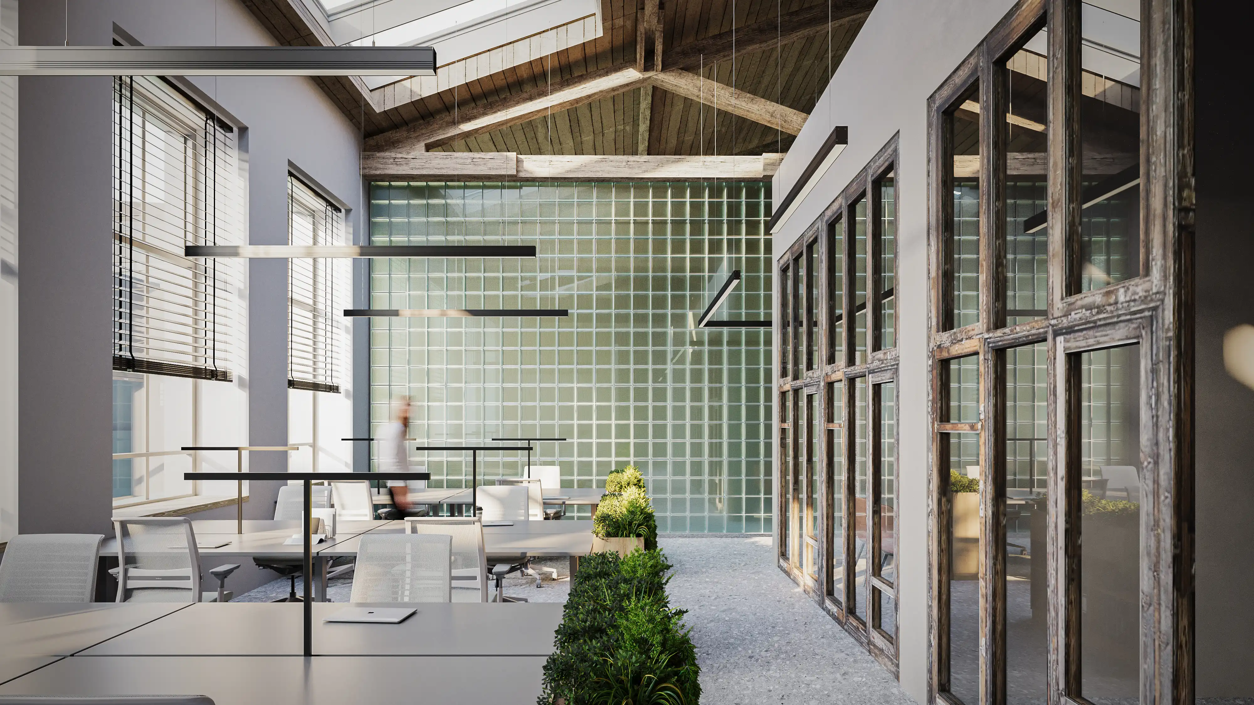 Biuro erdvė Tech Zity Vilnius su fabriko konstrukcijomis (4)
